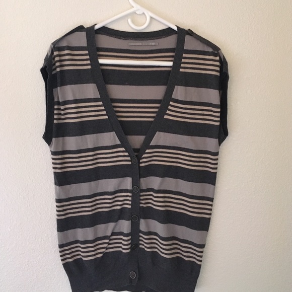 Rubbish - Nordstrom Striped Cotton Buttoned Sweater Vest - Oversized Small / Med - Picture 1 of 4